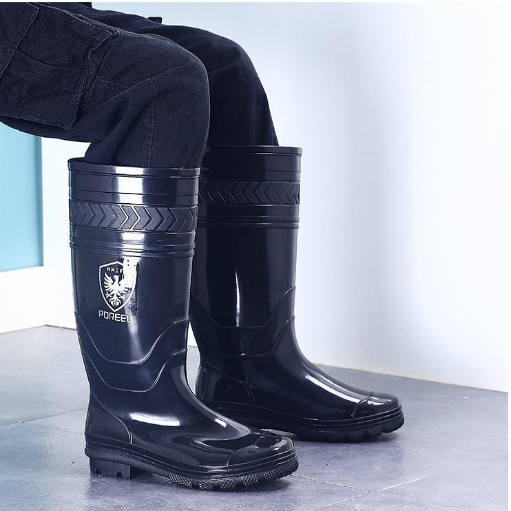 Water Shoes Men's High Tube Rain Shoes Long Tube Thickened Bottom Anti-special Labor Protection Bottom Water Boots Rain Boots Rubber Shoes