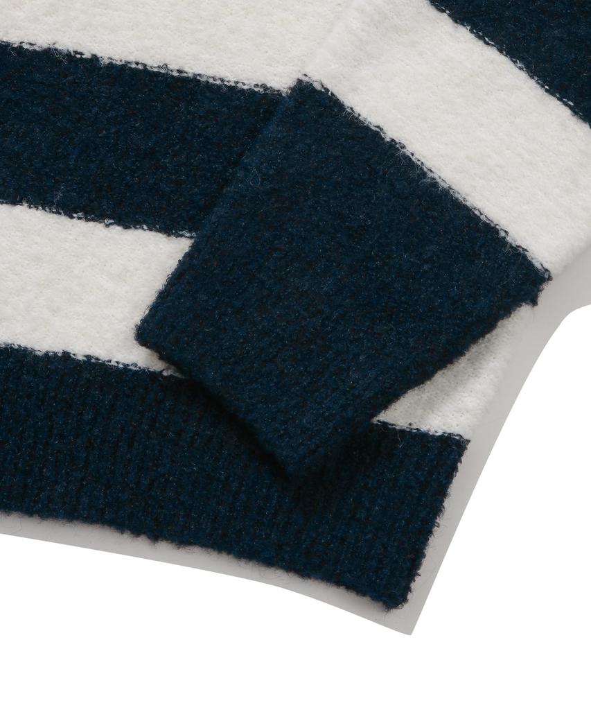 COVERNAT Boucle Yarn Rugby Knit Dark Navy