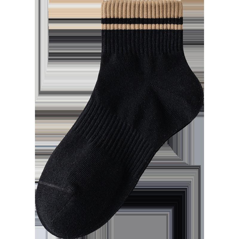 Spring sweet girls' socks, women's sports socks, student sweat-absorbing breathable solid color women's short socks