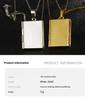 CJH 316L Stainless Steel Can Open Geometric Square Phase Box Necklace Pendant Novelty Gifts for Couples Engraved Jewelry