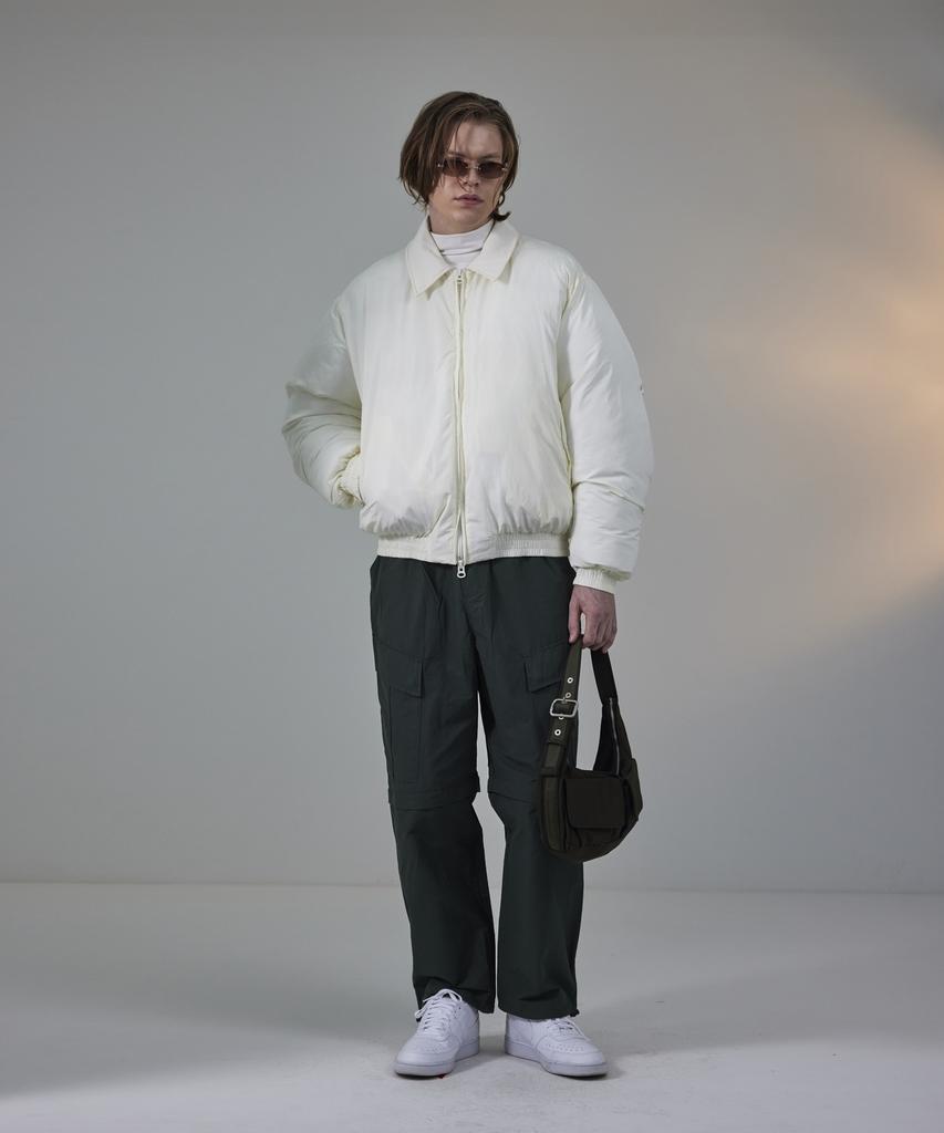 Standarderror 87-Stan023 Essential Collared Neck 2-Way Padded Jumper Ivory