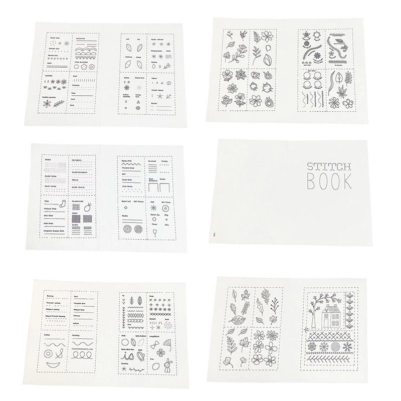 ABMH-Embroidery Stitches Book 6 Pages, DIY Stitches Books, Stitchesbooks Embroidery Sewing Books, Beginner Embroidery Sewing Kit