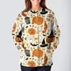 Women's Casual Fashion Long Sleeve Standing Collar Single Breasted Halloween Printed Workwear Jacket Tops