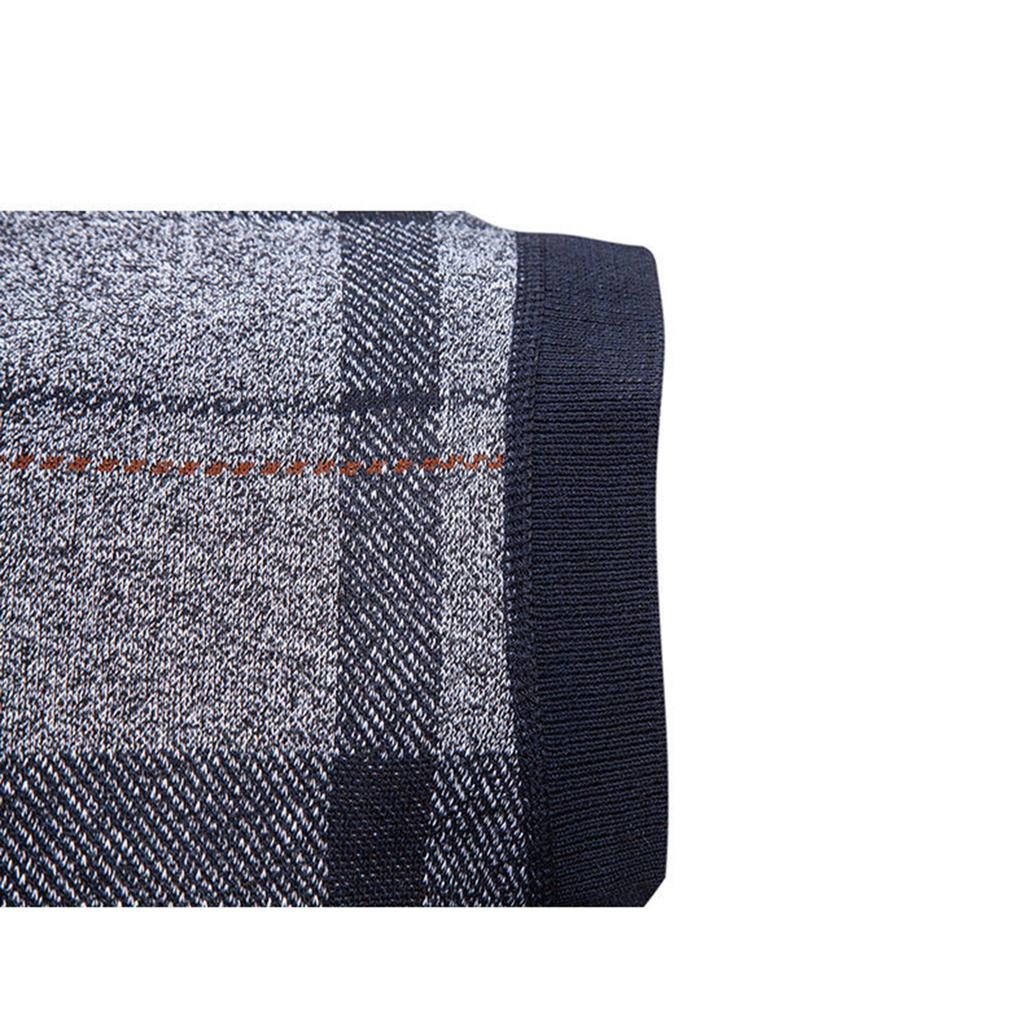 Men's Winter Fleece-Lined Plaid Vest, Pullover, Loose-Fitting Men's Sleeveless Sweater Vest