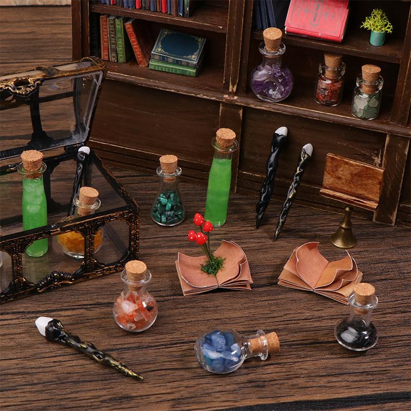 Dollhouse Wizarding World Scene Ornament Vintage Mini Magic Bottle Wand Model Dollhouse Retro Decoration Micro Scene Accessories