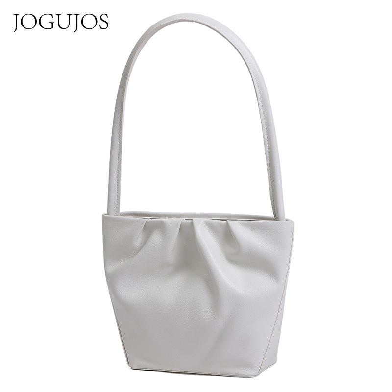 

JOGUJOS женская кожаная сумка подмышку женская сумка сумка-багет ретро овечья кожаная сумочка женская