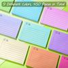 Pajean 9 Pcs/450 Sheet to Do List Sticky Note 3x4 Inch Self Stick Pads with Line Colored Planner Sticky Note Adhesive Memo for Office, Meeting,