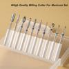 1 Box Diamond Drill Bit Nail Files Set Cuticle Burr Milling Cutter For Manicure Portable Dust Clean Brush Nails Polishing Tools