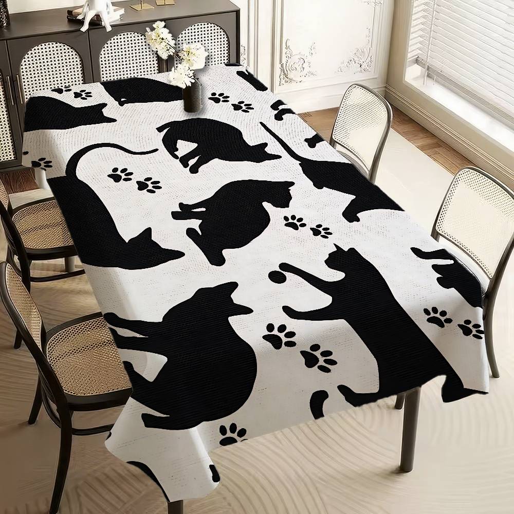 Texture Cat Table Cloth Rectangular Stain Tablecloth Oilcloth Mantel Mesa Impermeable Tablecloth Decoration