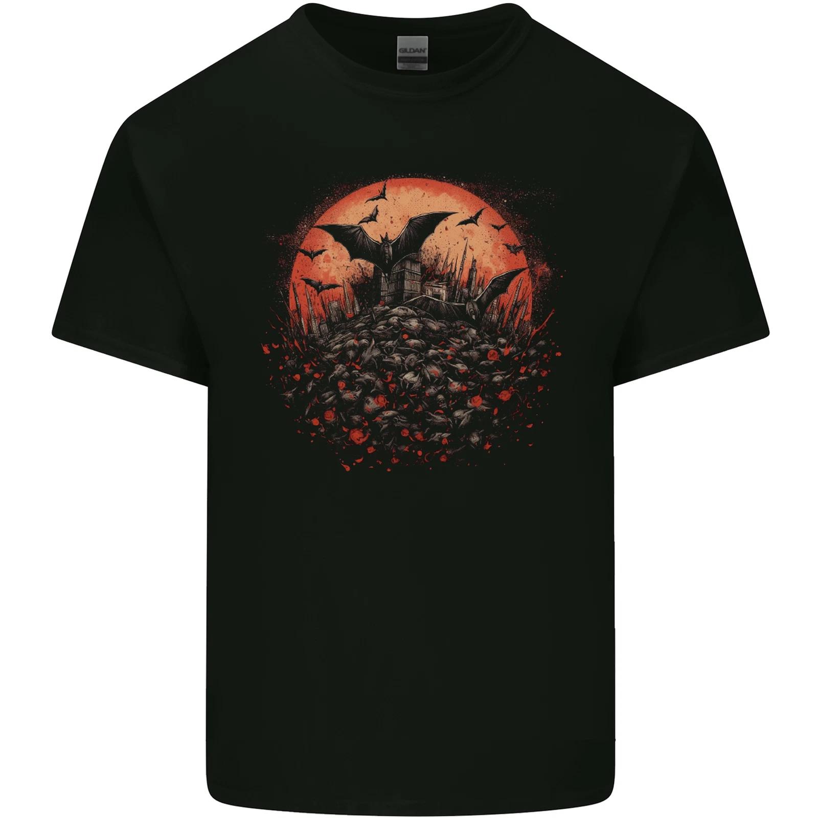 

Bat Apocalypse Red Moon Halloween Kids T-Shirt Childrens M
