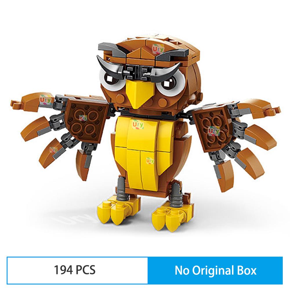 Ocean Marine Fish 3in1 Animals Shark Tiger Owl Crocodile Model Set Building Blocks Diy Children Assemble Toy for Kid Gift