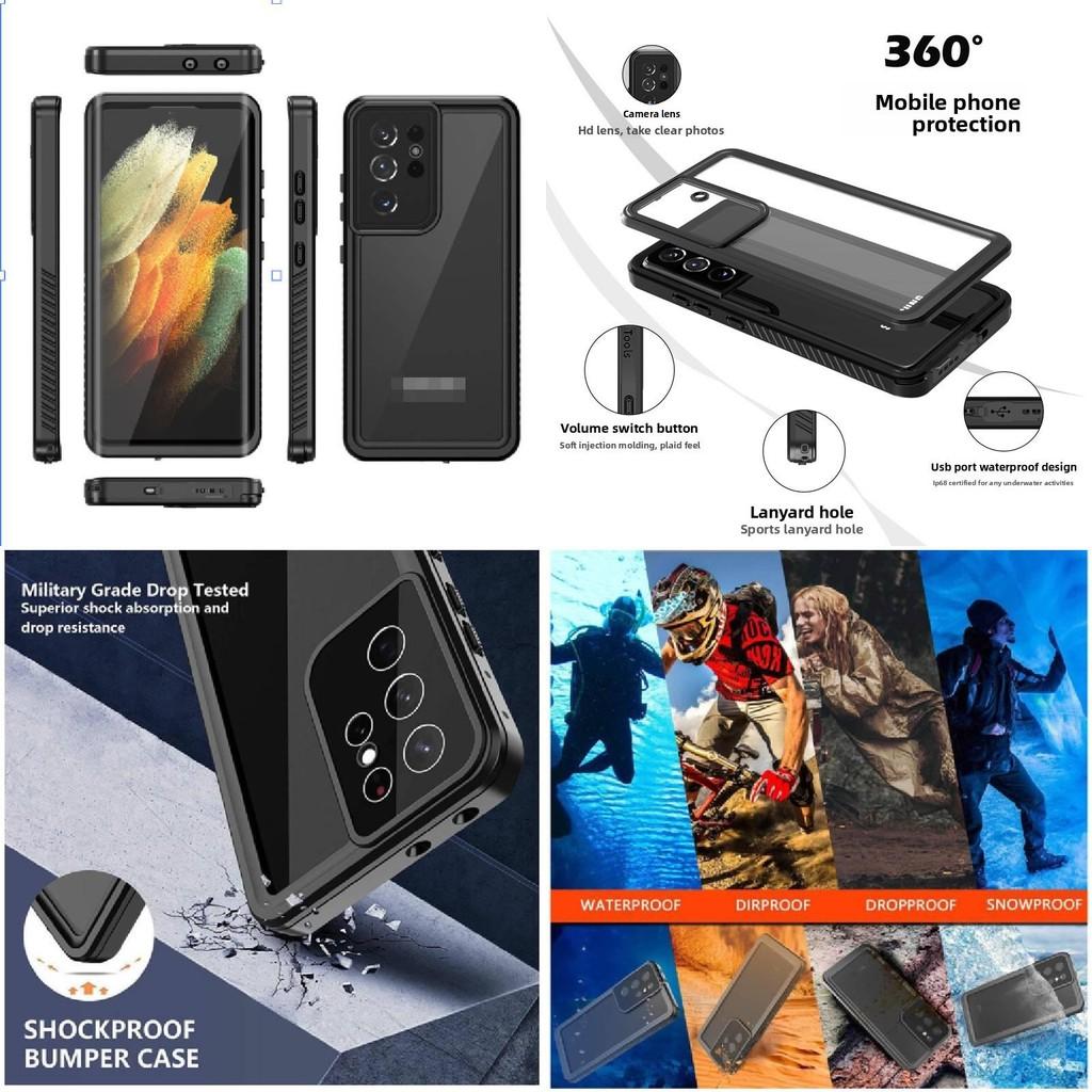 Für Samsung Galaxy S21 Ultra Wasserdichte Stoßfeste Hülle mit TPU und PC für Outdoor-Sport-Schutz