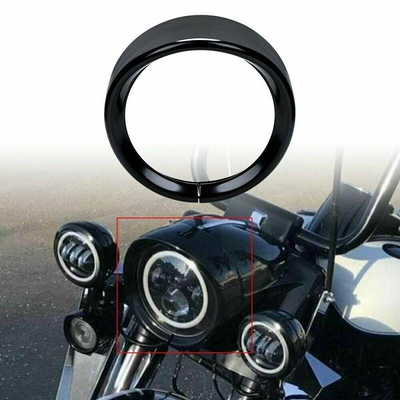 7 Inch Chrome Headlight Trim Ring Bezel Motorcycle Headlamp Decor Cover Accessories for Harley Touring Street Glide 1983-2013