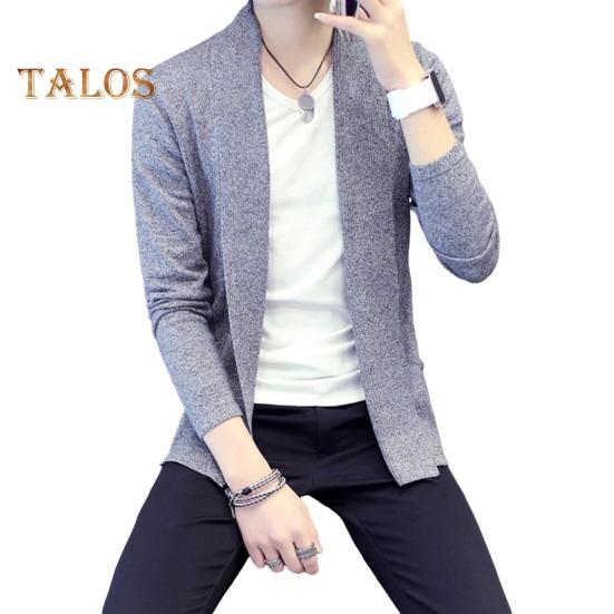 Herren Strickjacke Herbst Winter Strickmantel Mittellang Langarm Strickmode Einfarbig Slim Fit Offene Maschen Warme Alltagskleidung Arbeit Dating Jacke