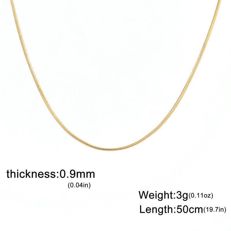 Superfine Round Snake Bone Chain Necklace - 0.9/1.2/1.5/2mm Thick, Versatile Clavicle Accessory for DIY Jewelry Making