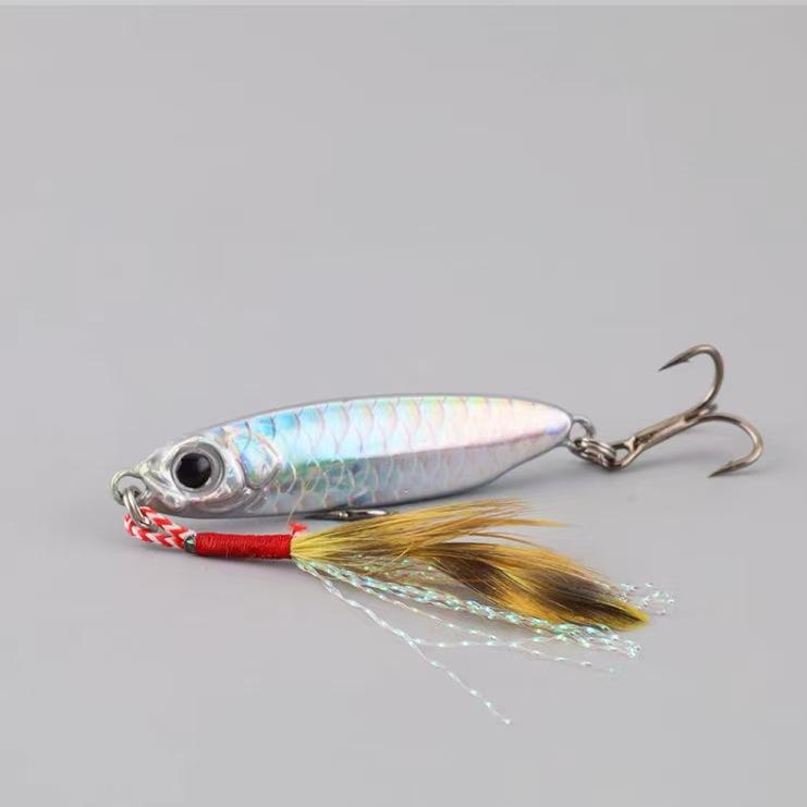 

Синяя приманка в виде рыбьей чешуи для дальнего заброса для язя и окуня 7g No Hooks