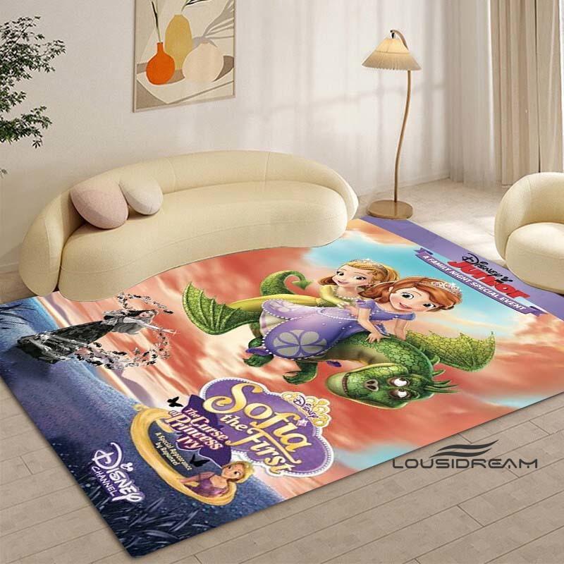Cartoon Sofia die Erste Prinzessinnen-Muster Teppich - Raumdeko, Maschinenwaschbar und Weich, Perfekt für Schlafzimmer Spielmatte, Wohnzimmer