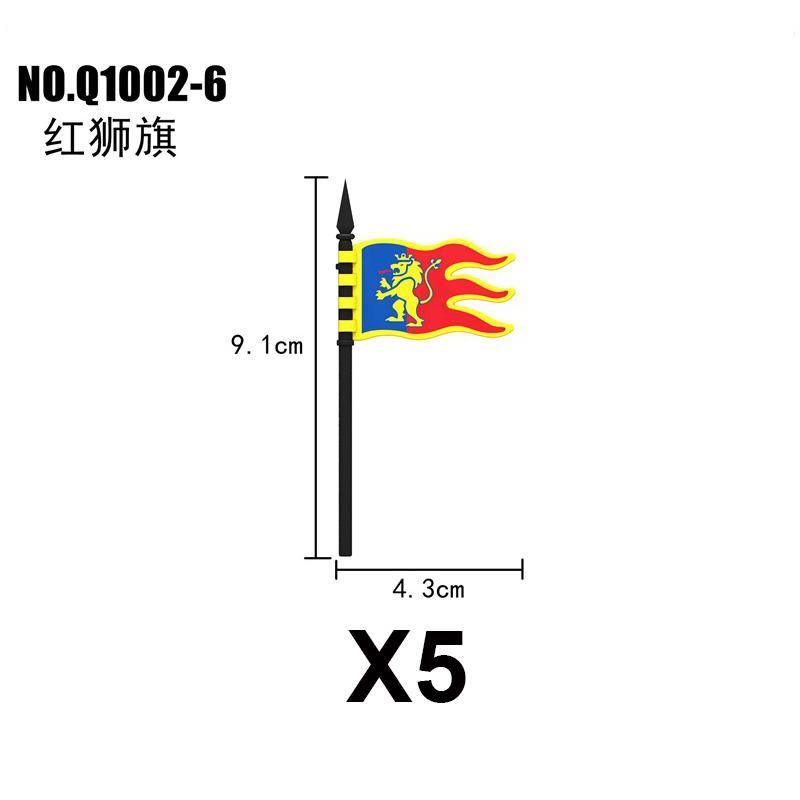 Military Building Blocks Medieval Solider Knights Equipments Mount War-Horse Wolf Flag Vests Shields Fiery Dragon Mini Brick Toy