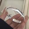 100% Solid 925 Sterling Silver Retro Bracelet for Women Men Vintage Handmade Narrow Simple Wave Bracelet Birthday Gift