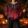 Damen Halloween Print Pullover Hoodie mit und Taschen Lässiges Langarm Top