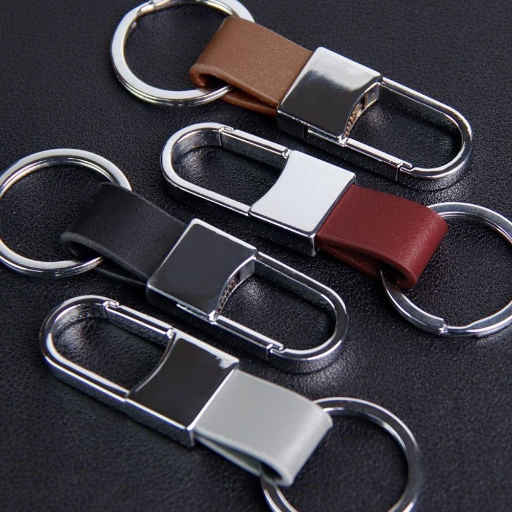 Minimalist Men's  Leather Car Key Ring Durable Car Key Holder Waist Hanging Key Chain  Party Gift