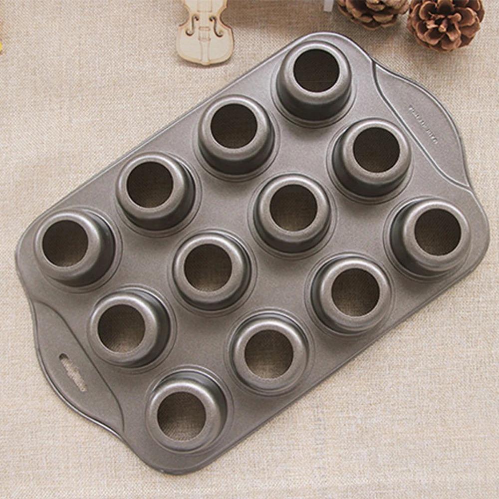 Carbon Steel Cheesecake Pan 12 Grid Cupcake Mold Bakeware Muffin Pan Bakery