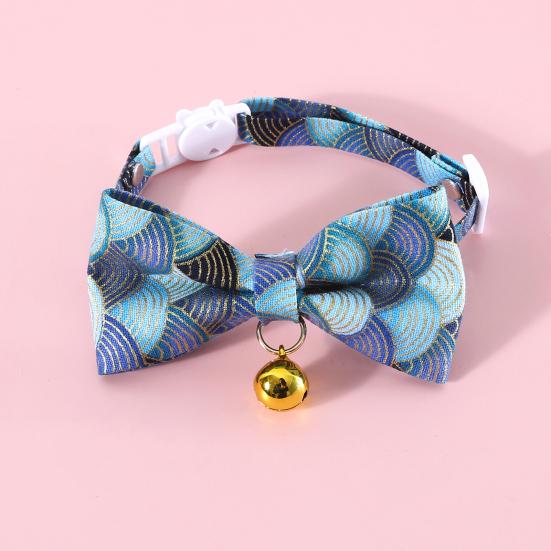 Kitten Collar Adjustable Safety Buckle Lovely Printed Bow Charm Dress Up Neck Jewelry Pet