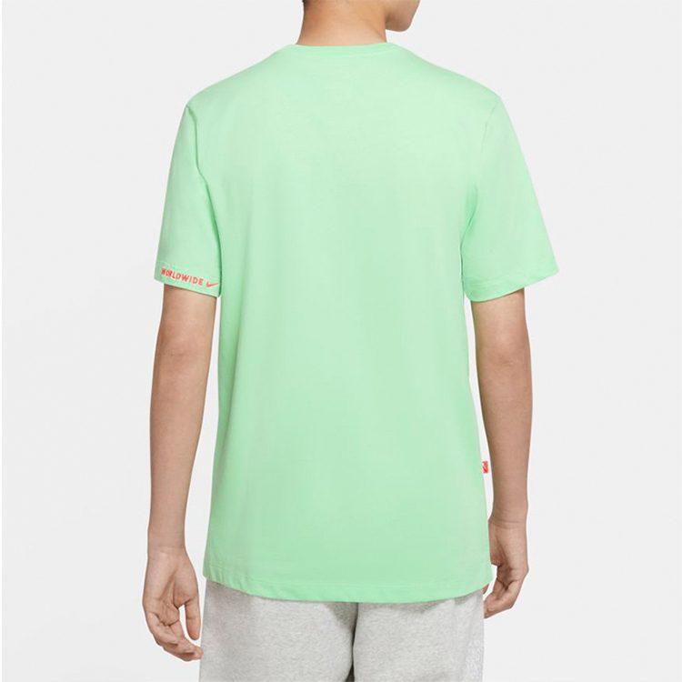 Nike T Shirts Men's Green Crew Neck Moderate Straight Fit CW0387-318