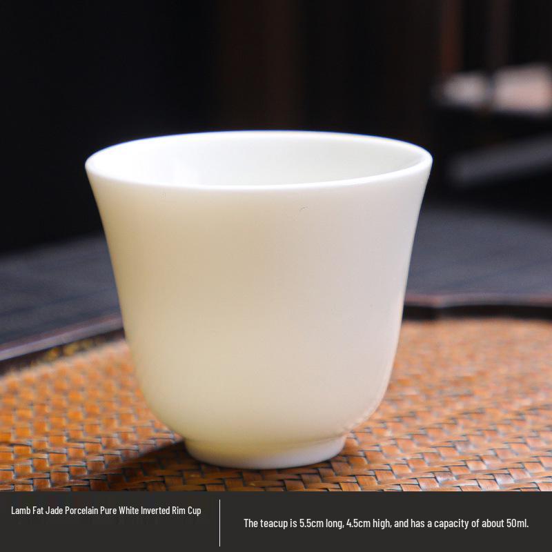 Jade Kung Fu Tea Set: Sheep Fat Dehua White Porcelain Small Tea Tasting Cups - Ideal Gift for Tea Lovers