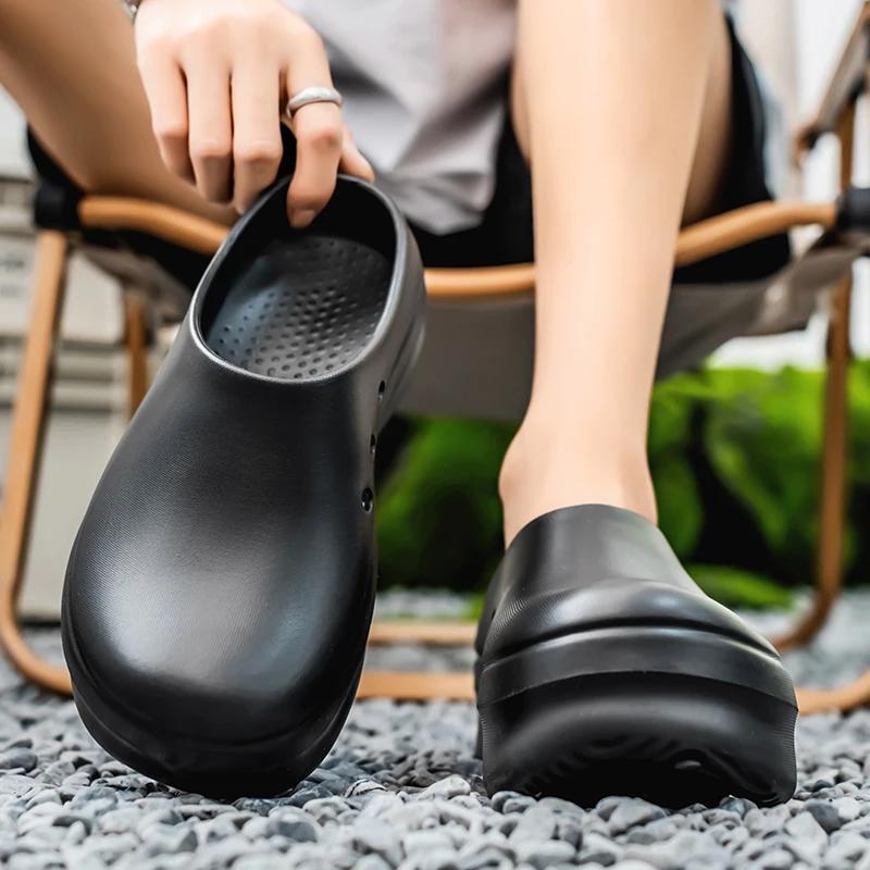 Fashion 2025 Men Women Chef Shoes Non-slip Waterproof Oil-proof Shoes Comfortable Workers Slippers Outdoor Fishing Shoes EVA
