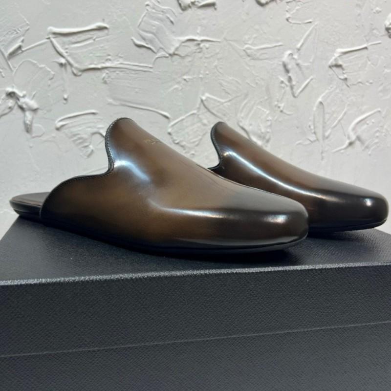 Mens Closed-Toe Mule Slip-Ons In Suede Leather Casual Outdoor Shoes Youth