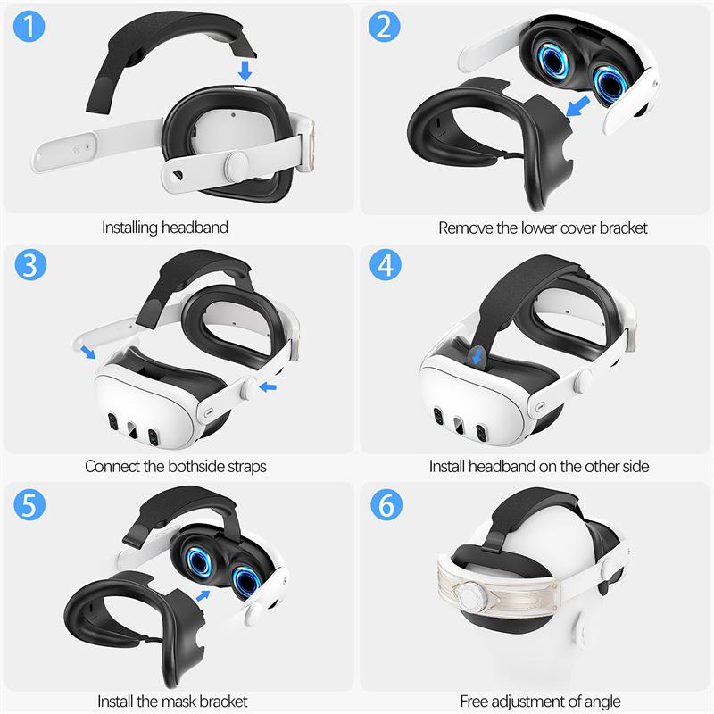 For Meta Quest 3 Replacement Headband with Adjustable Knob VR Headset Accessories