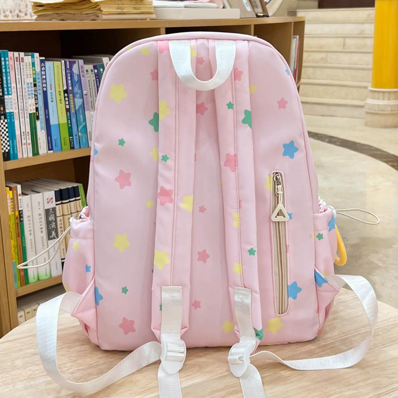 New small fresh junior high school student schoolbag large capacity lightweight burden reduction printed cartoon backpack travel backpack