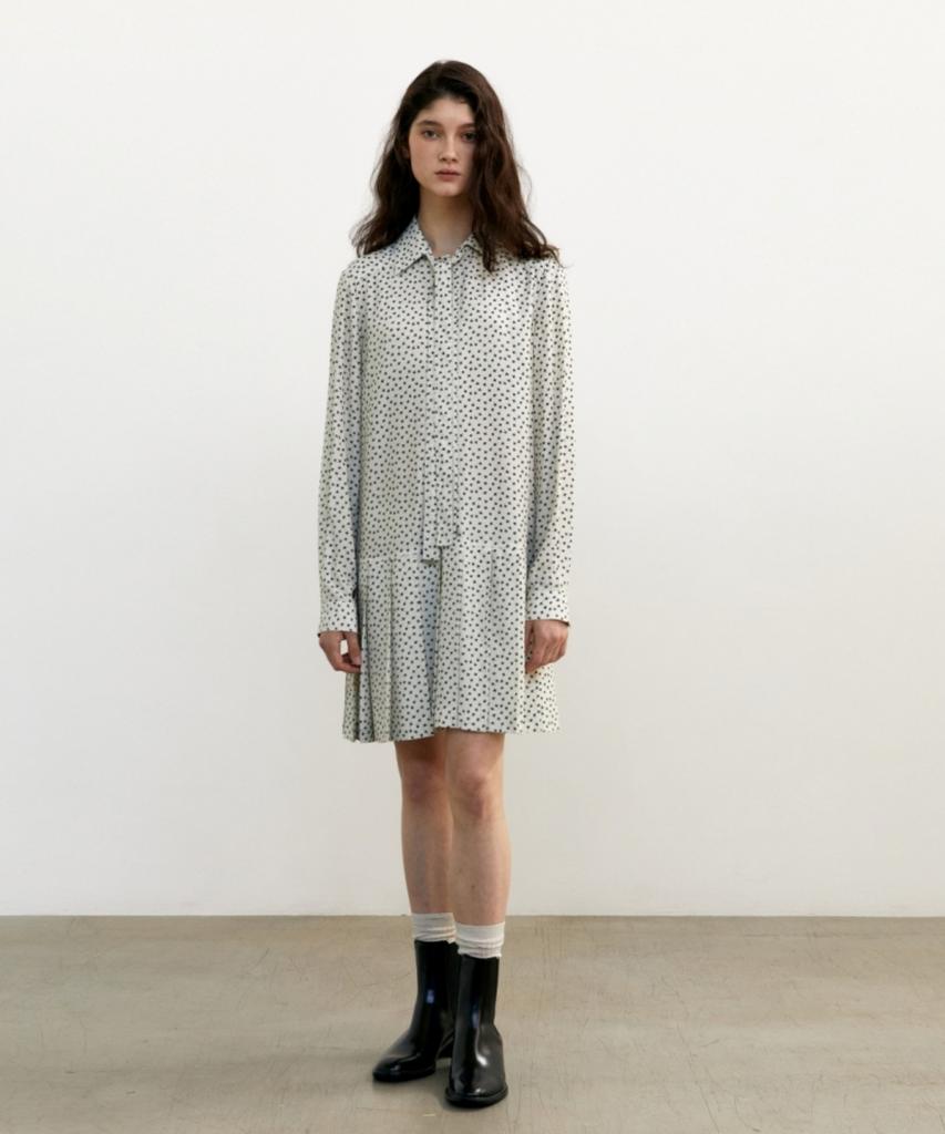Anout Tie Shirt Dress - Cream