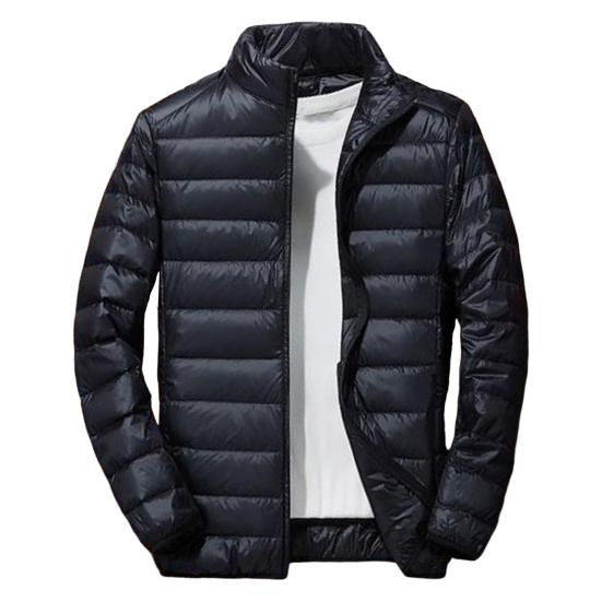 

Мужское хлопковое пальто с воротником-стойкой, длинным рукавом, застежкой-молнией, легкая куртка M чёрный