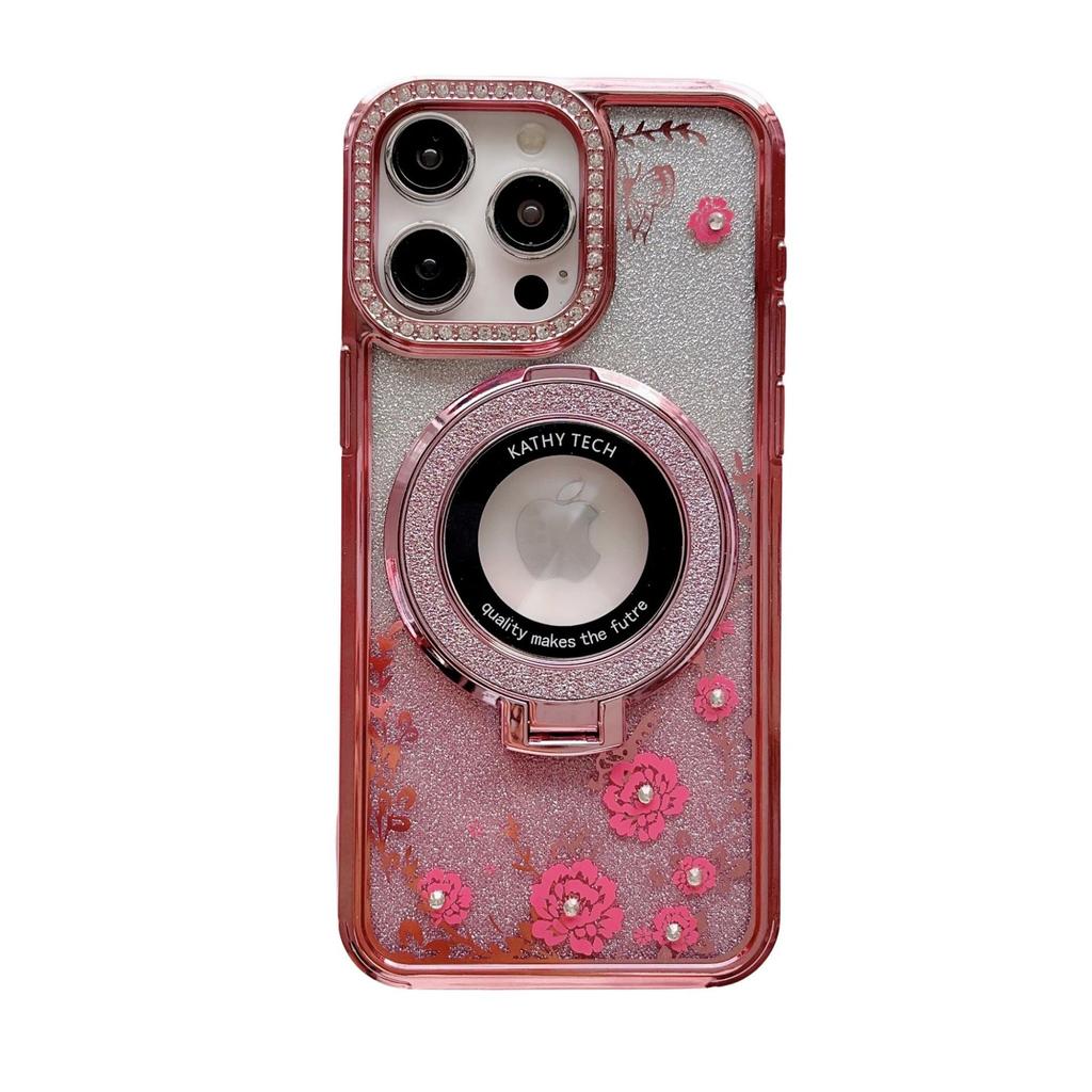 Luxurious Water Diamond Secret Garden Is Suitable for IPhone 15 Phone Cases, IPhone14Pro Max Glitter Magnetic Stand Cases