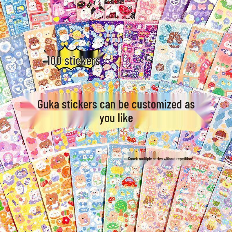 Guka Laser Sticker Set for Girls: Unique, Random Designs