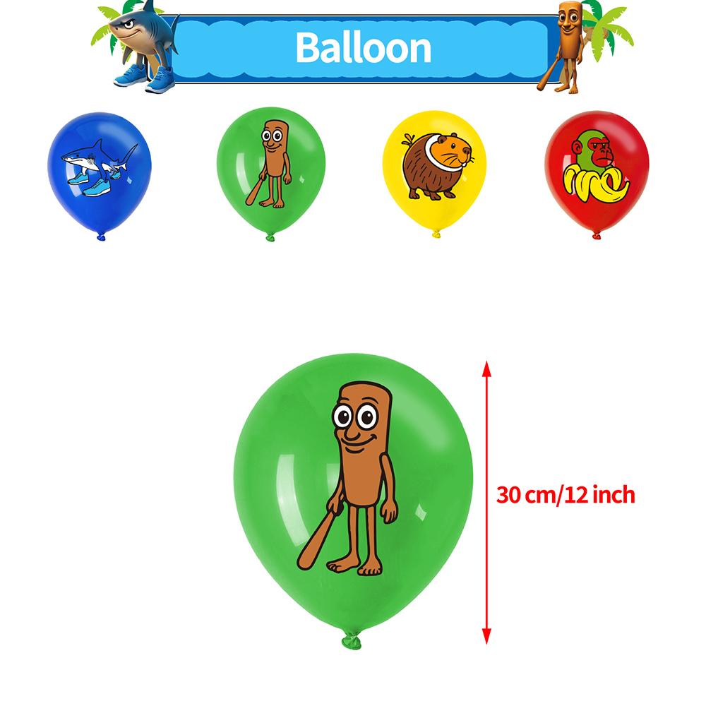 30 Pcs Tung Tung Tung Sahur Party Supplies, Banner, Cake Topper, Balloons