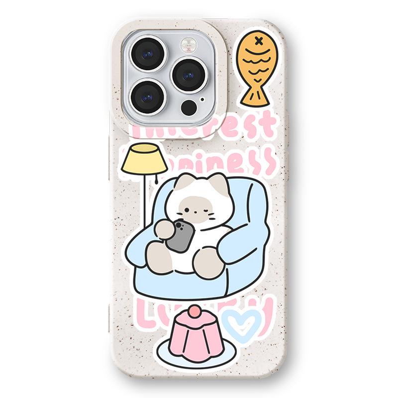 

Защитный чехол Zhitai Cartoon Wheat Shell для Apple iPhone 14, 16, 15 Pro Max, 13, 11, 7/8 с браслетом. iPhone 16 Pro Max