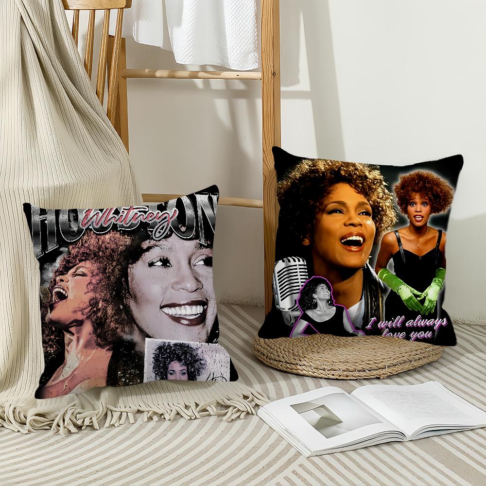 Singer Whitney Houston Pillow Case Office Cushions Suitable For Sofa Car Bedroom Decorative Cushion Cover