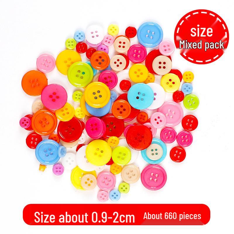 Kindergarten Creative DIY Colorful Resin Button Kit for Kids