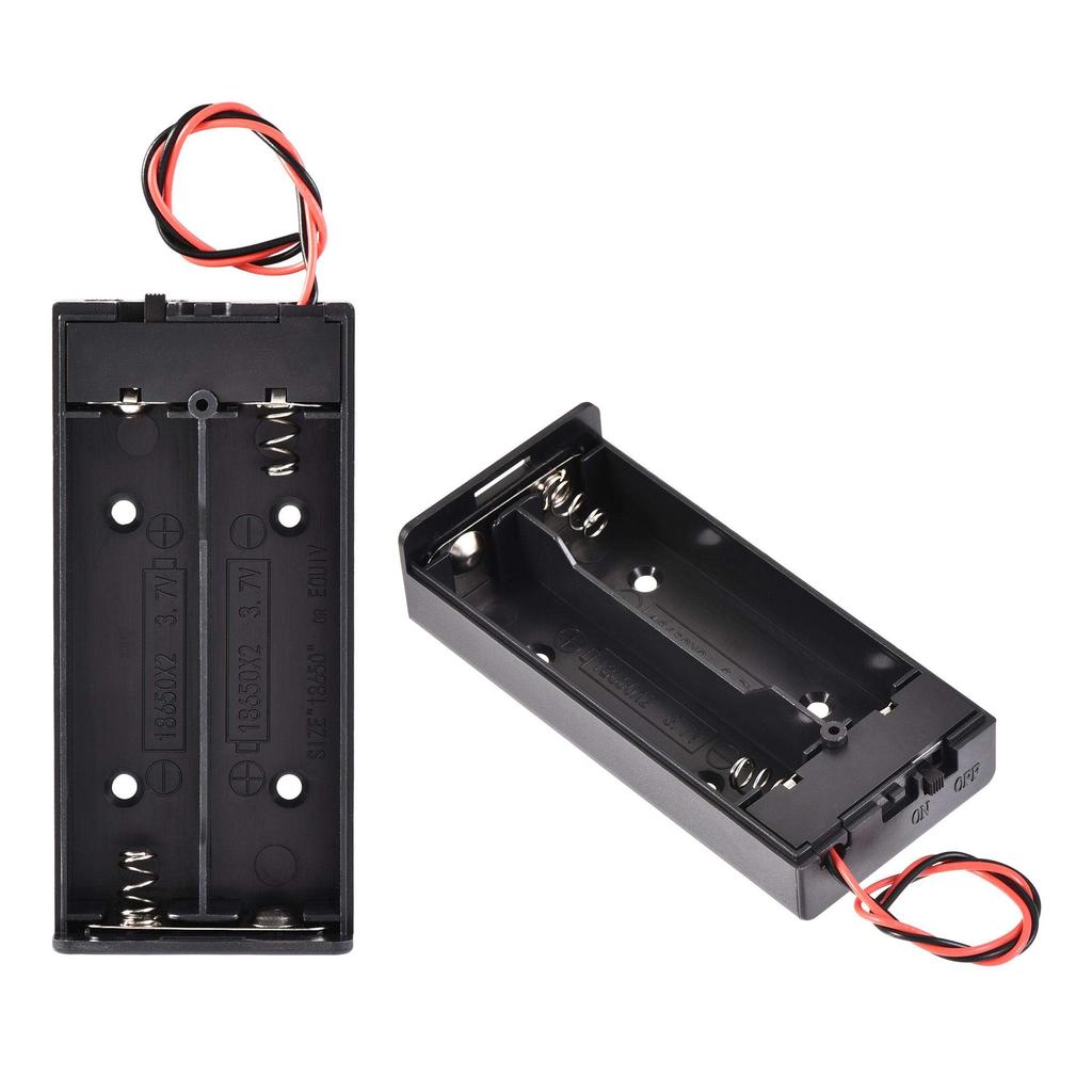 uxcell Case Saving Box 2 Slots x 3.7V 2-Wire Lead On/Off Switch Cover for 2 x Batteries 5pcs