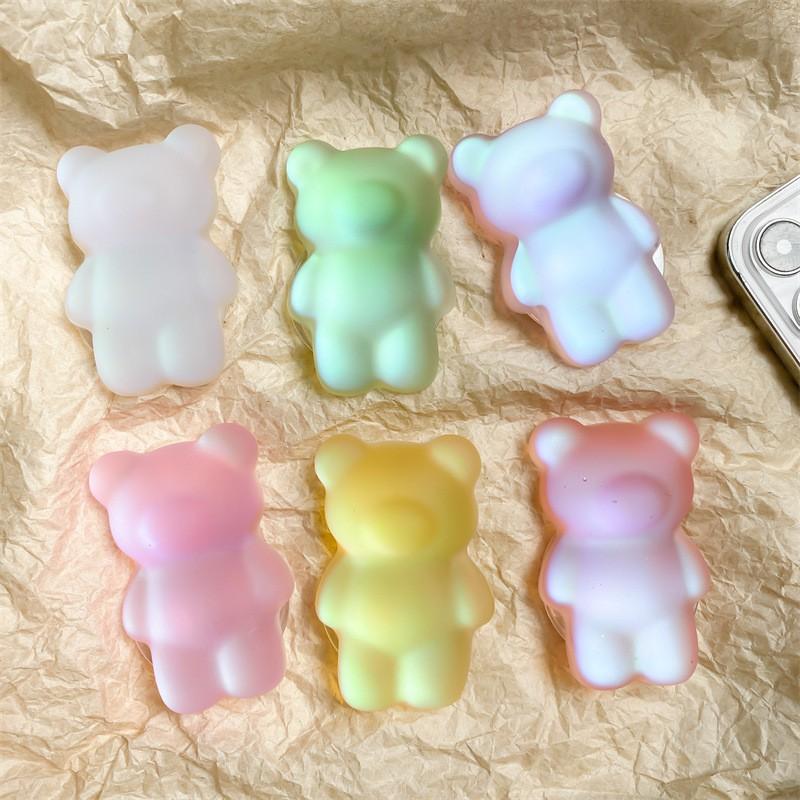 Korean Colorful Bear Airbag Bracket Cartoon Candy Matte Phone Stand Desktop Folding Gift
