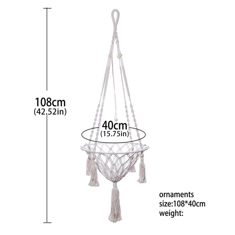 Large Macrame Cat Hammock,Macrame Hanging Swing Cat Dog Bed Basket Home Pet Cat Accessories Dog Cat's House Puppy Bed Gift