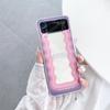 For Samsung Galaxy Z Flip 4 3 Case Gradient Waves Painted Transparent Shockproof Folding Hard Back Cover For Samsung Flip4 Flip3