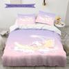 Hello Kitty, Kuromi and Their Friends Printed Pattern Bedroom Three-piece Duvet Cover Bedding set(Without Core)