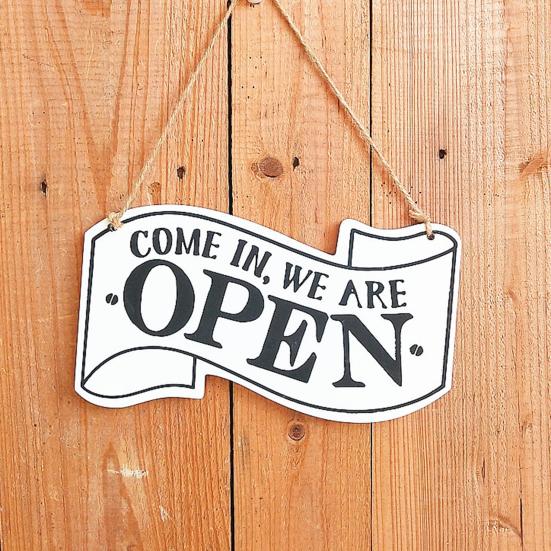 Yousheng Open Closed Sign, with Lanyard, Retro Decorative Door Sign, Double-Sided Printed Sign, for Bars Cafes Wall