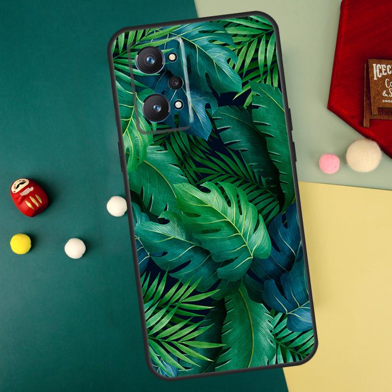 Tropisches Blattmuster für Realme GT7 Pro 15 13 10 11 12 14 Pro Plus C55 C71 C75 C67 C63 C61 C53 C35 C65 GT6 Hülle