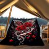 1 Stück Schmetterling Rosen Herz Outdoor Flanelldecke Weiche Ganzjahres Polyesterdecke, Perfekt für Picknicks & Reisen, Picknickzubehör