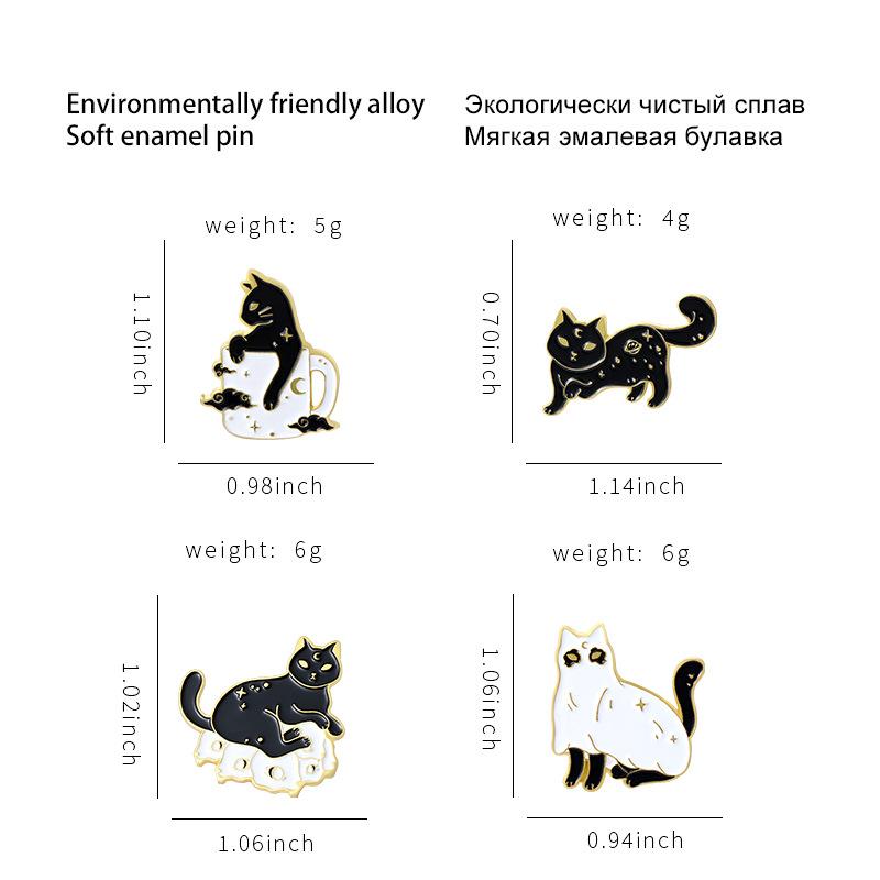 Fashionable Ghost Black Cat Lapel Pin For Men And Women Ideal For Halloween Decorations